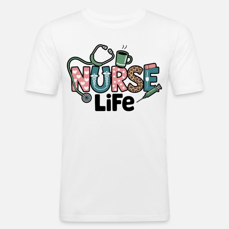 Krankenschwester Life Geschenk Geschenkidee - Männer Slim Fit T-Shirt - Weiß