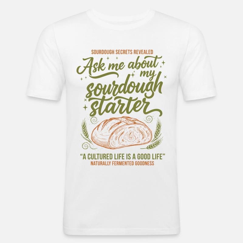 Sauerteigbrot-Backer-Bäcker-Ära - Männer Slim Fit T-Shirt - Weiß