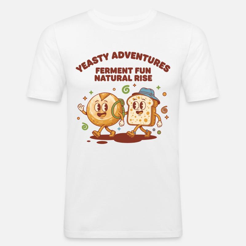 Sauerteigbrot Backbäcker Sauerteigstarter - Männer Slim Fit T-Shirt - Weiß