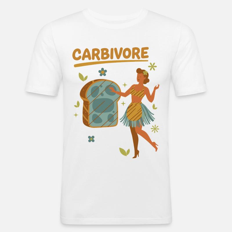 Sauerteig Brot Backbäcker KARBIVORE Sauerteig - Männer Slim Fit T-Shirt - Weiß