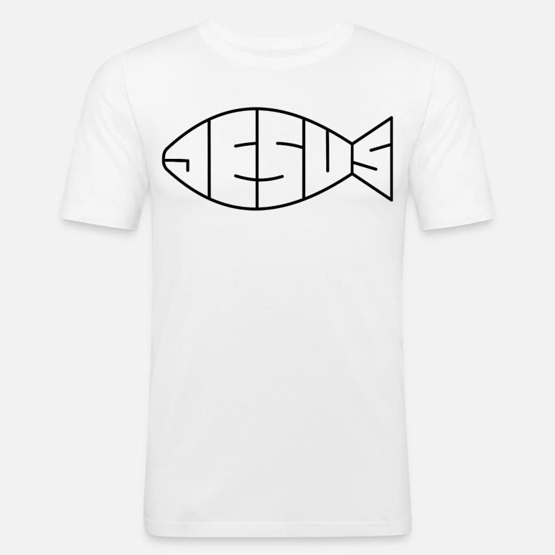 Jesus | Liebe | Glaube | Geschenk - Männer Slim Fit T-Shirt - Weiß