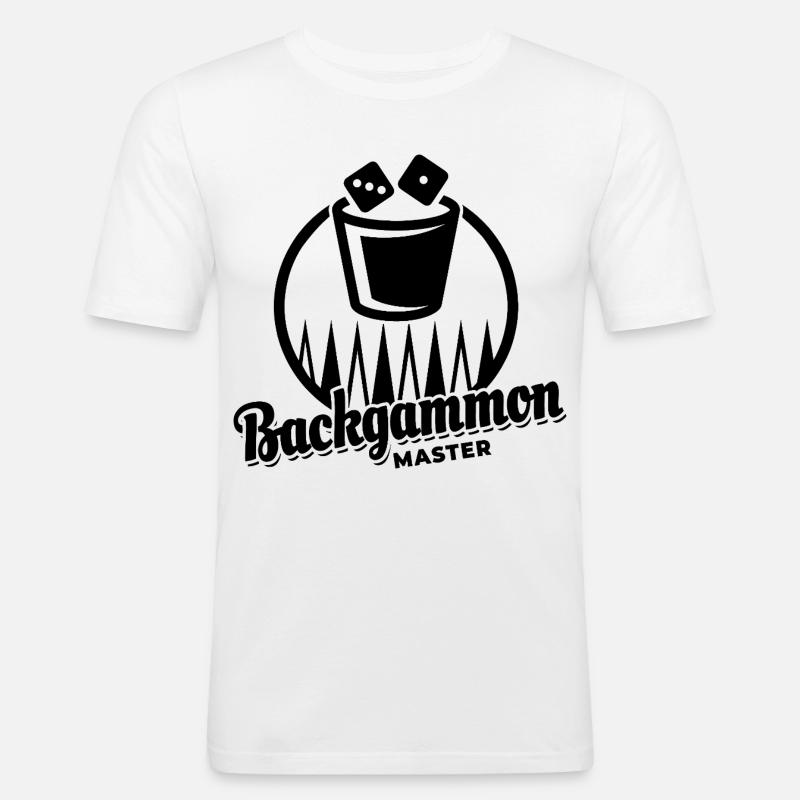 Backgammon Master | Board Game | Gift - Men's Slim Fit T-Shirt - white