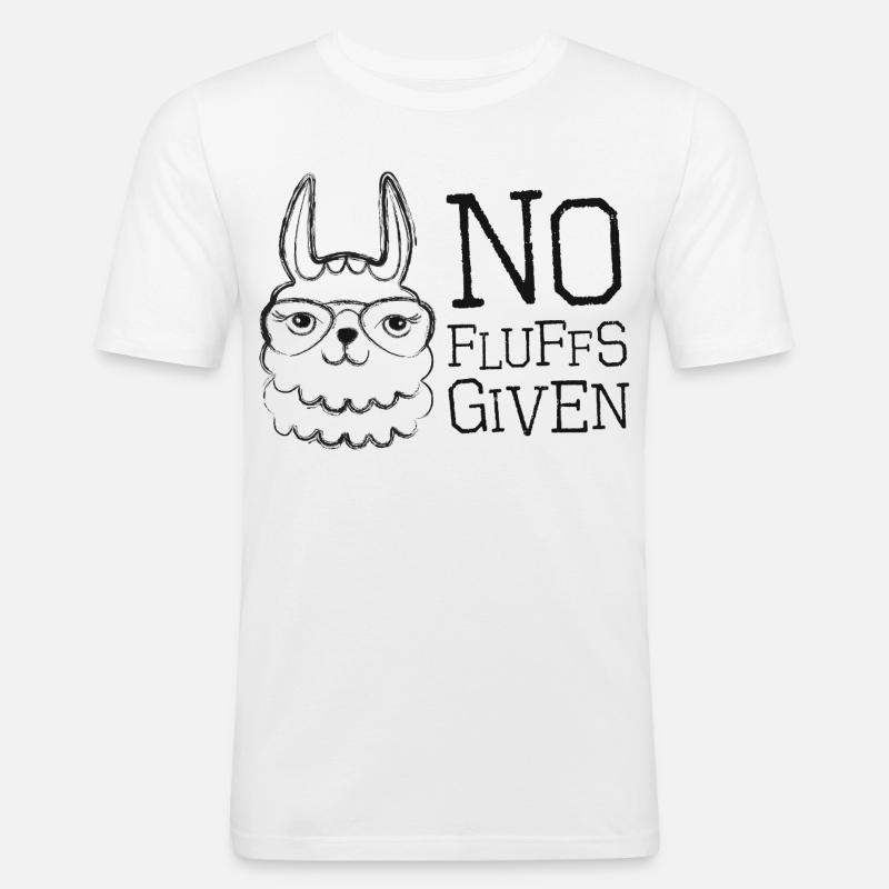 Lama mit Brille No Fluffs Given - Männer Slim Fit T-Shirt - Weiß