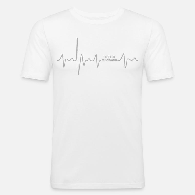 Project Manager Herzschlag Projectmanager Design - Männer Slim Fit T-Shirt - Weiß