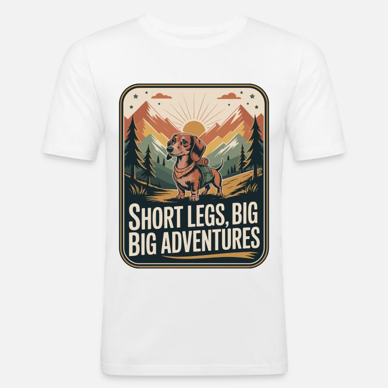 Wander Dackel - Männer Slim Fit T-Shirt - Weiß