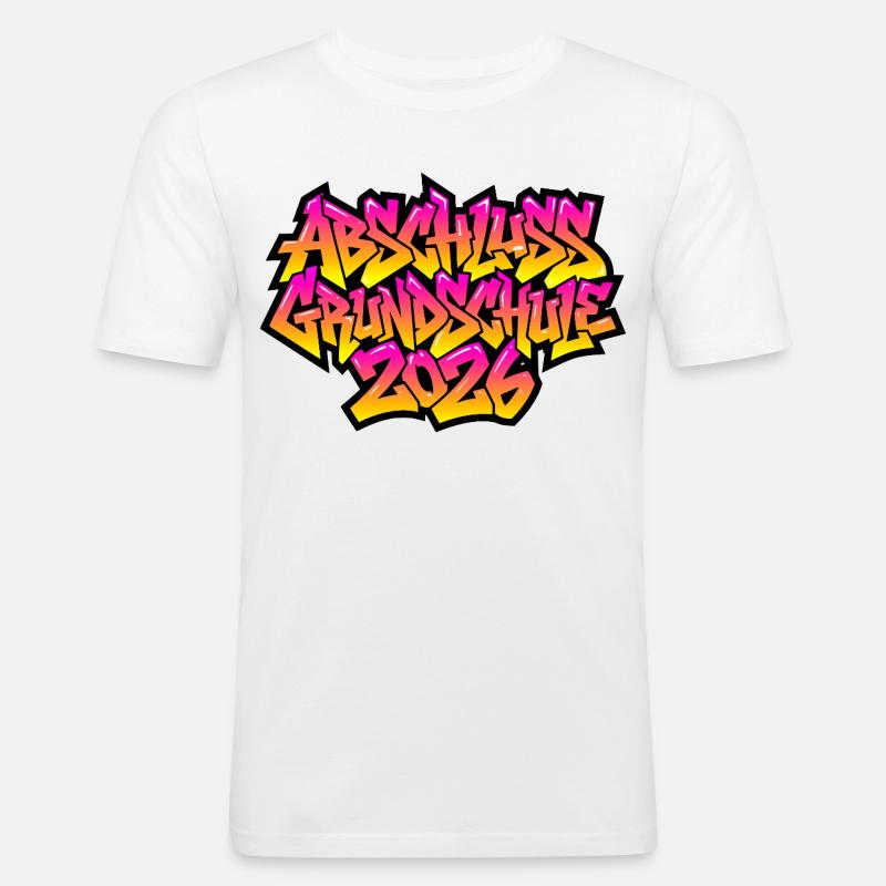 Grundschule Abschluss 2026 Graffiti - Männer Slim Fit T-Shirt - Weiß