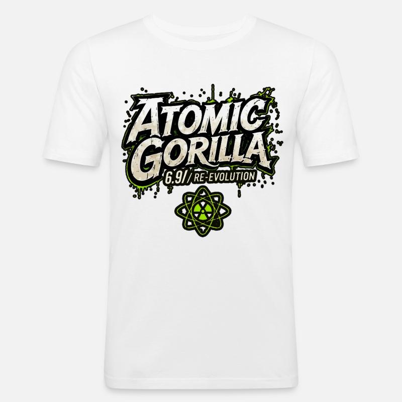 Atomic Gorilla Re-Evolution - Men's Slim Fit T-Shirt - white