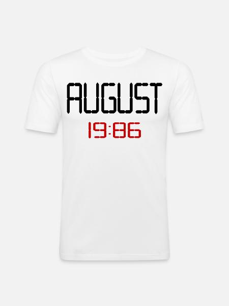 40th birthday, August 1986 - Men's Slim Fit T-Shirt - white