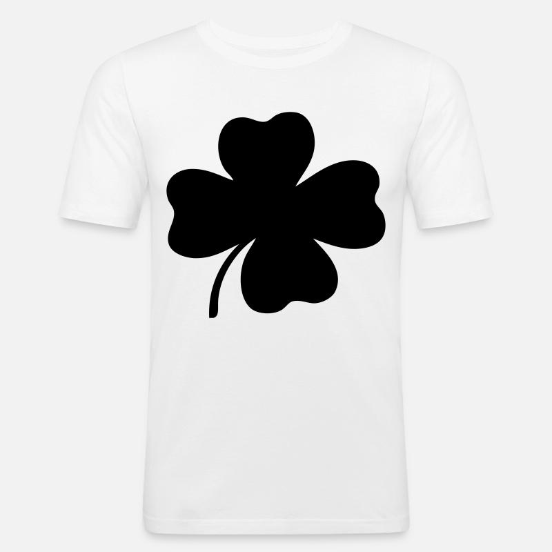 Vierblättriges Kleeblatt - Männer Slim Fit T-Shirt - Weiß
