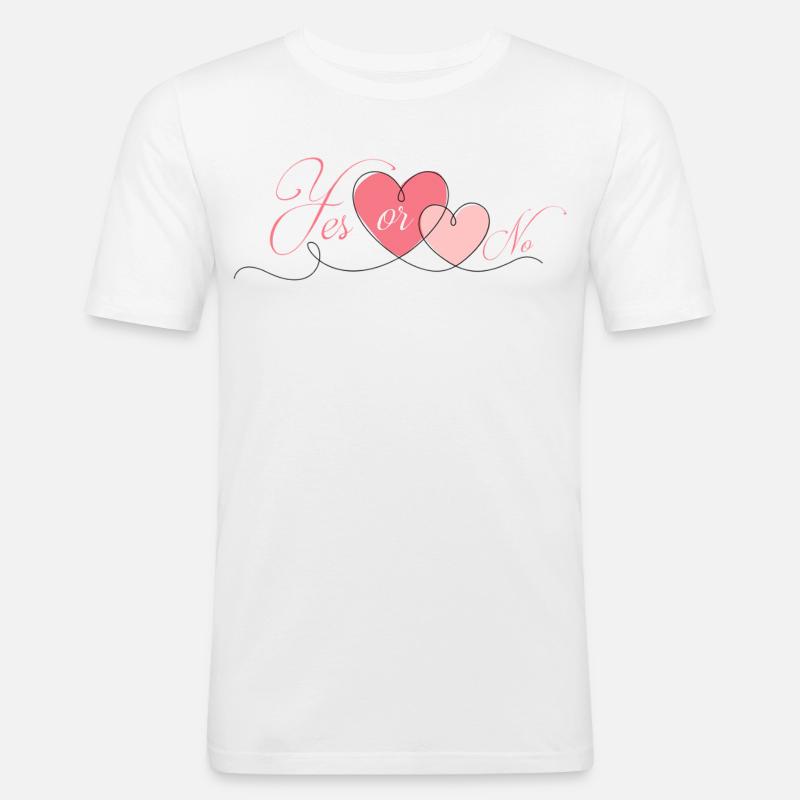 JA ODER NEIN - Männer Slim Fit T-Shirt - Weiß