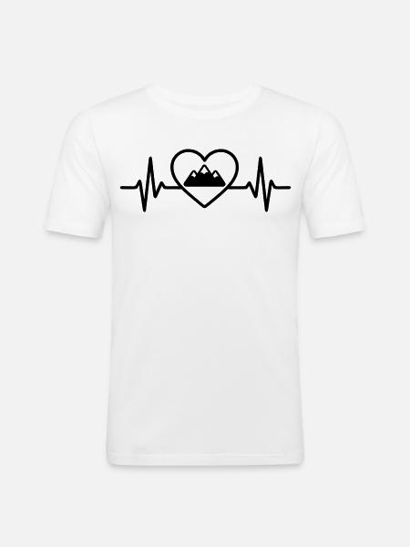 Heart Mountains Three Peaks - Men's Slim Fit T-Shirt - white