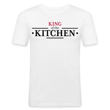 King of the Kitchen - Männer Slim Fit T-Shirt - Weiß - Vorne - Nik (191cm)