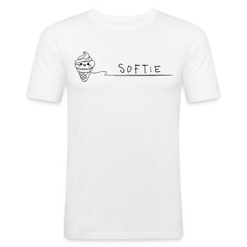 Softie Süßes Softeis Doodle Line Art - Männer Slim Fit T-Shirt - Weiß - Vorne - Nik (191cm)