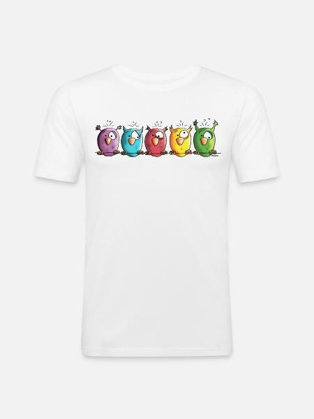 Funny Owls - Bird - Birds - Men's Slim Fit T-Shirt - white
