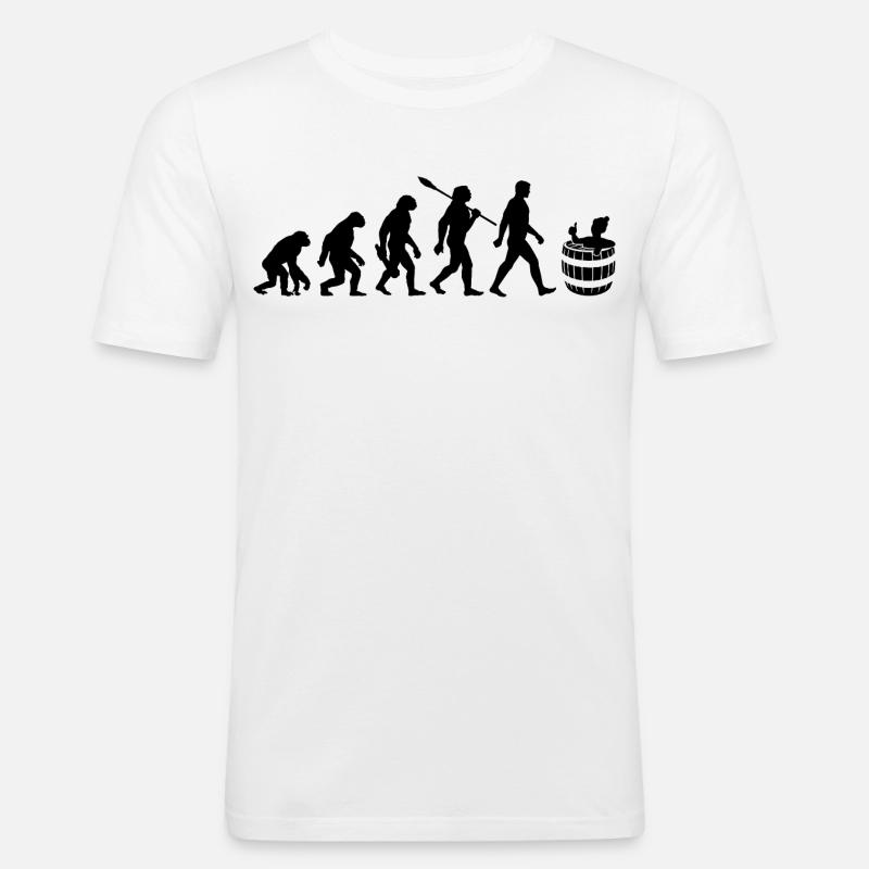 Evolution - Eisbader - Winterbaden - Eisbaden - Männer Slim Fit T-Shirt - Weiß