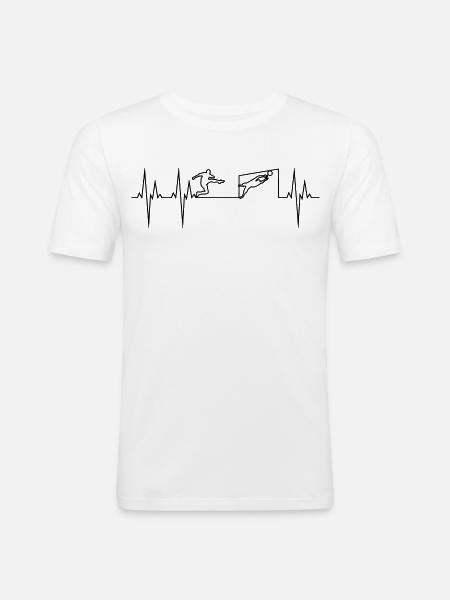 Fußball Elektrokardiogramm EKG - Männer Slim Fit T-Shirt - Weiß