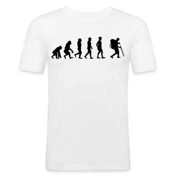 Wanderer - Männer Slim Fit T-Shirt - Weiß - Vorne - Nik (191cm)