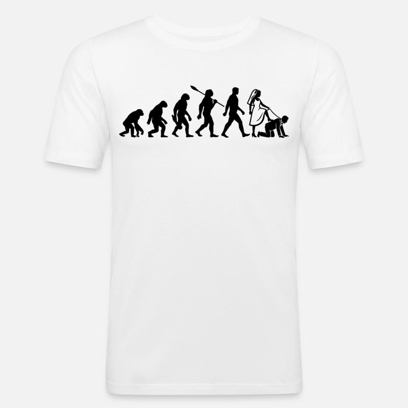 Enterrement de vie de garçon Evolution - T-shirt près du corps Homme - blanc