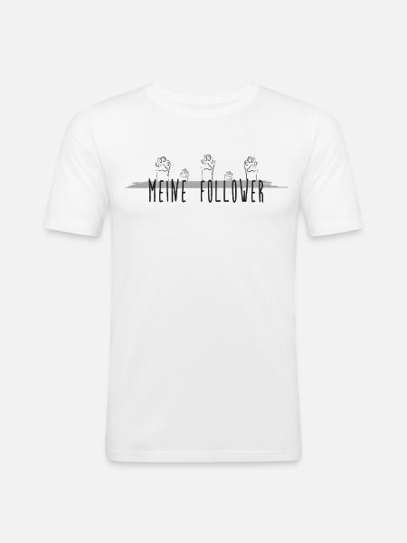Meine Follower - Katze, Katzenpfoten - Männer Slim Fit T-Shirt - Weiß