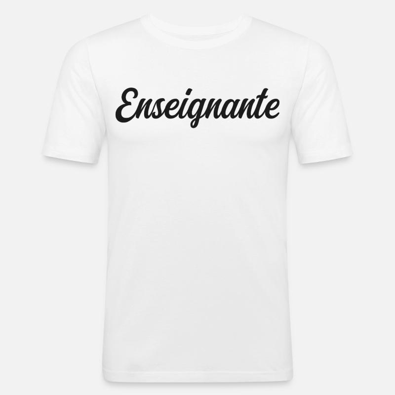 Bester Lehrer der Welt Schulbildung - Männer Slim Fit T-Shirt - Weiß