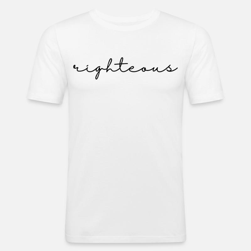 Righteous script - Men's Slim Fit T-Shirt - white