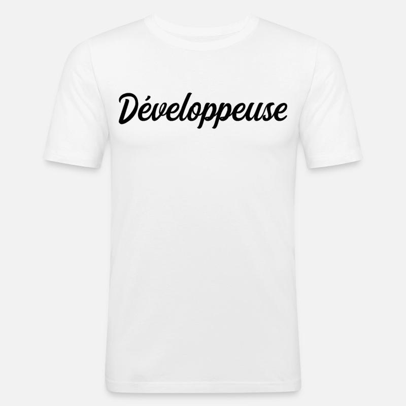 Développeuse Web Code Logiciel Application Tech - T-shirt près du corps Homme - blanc