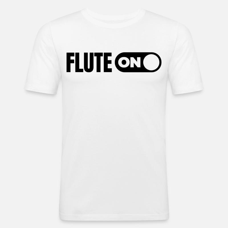 Turn on the flute - Men's Slim Fit T-Shirt - white