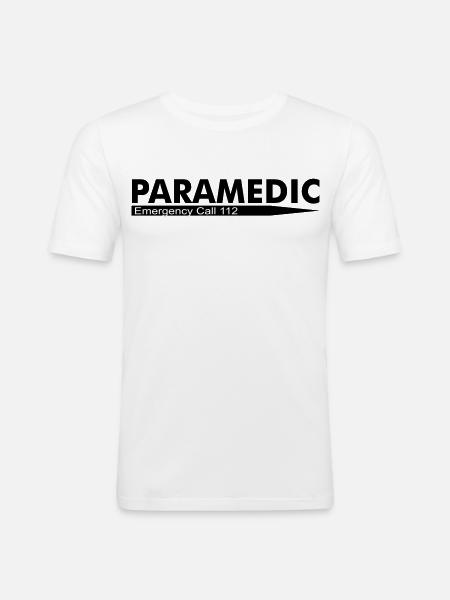 Paramedic Emergency Call 112 - Men's Slim Fit T-Shirt - white