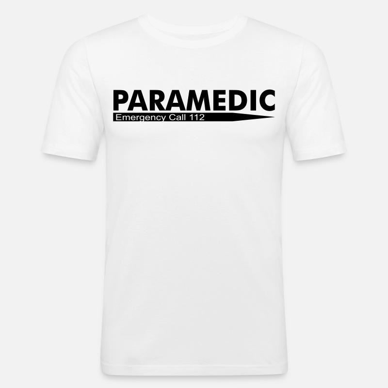 Paramedic Emergency Call 112 - Männer Slim Fit T-Shirt - Weiß