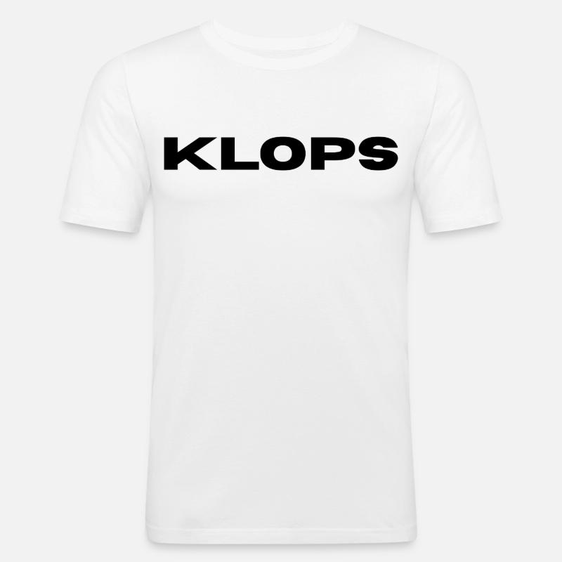 Klops - Hier ist der Name Programm - Männer Slim Fit T-Shirt - Weiß