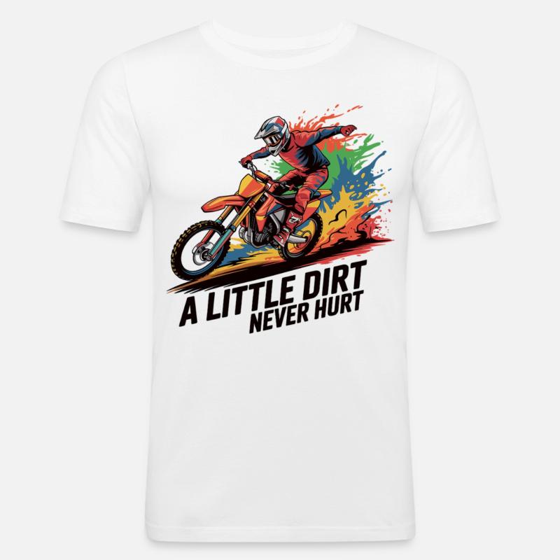 Motocross: Dreckige Leidenschaft - Männer Slim Fit T-Shirt - Weiß
