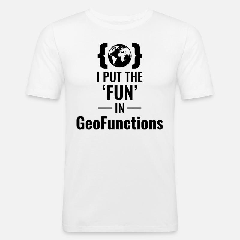 GeoFunctions GIS Programming Developer Fun - Men's Slim Fit T-Shirt - white