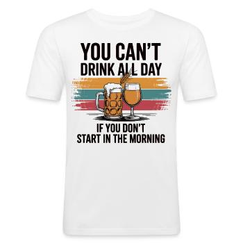 Frühschoppen Profi Shirt - Männer Slim Fit T-Shirt - Weiß - Vorne - Nik (191cm)