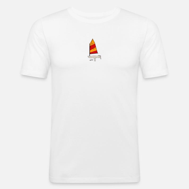 Optimist Segelboot - Männer Slim Fit T-Shirt - Weiß