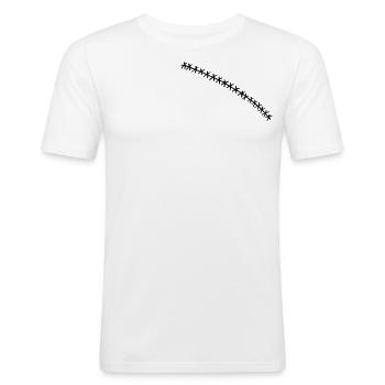 Vecteur cicatriciel - T-shirt près du corps Homme - blanc - Devant - Nik (191cm)