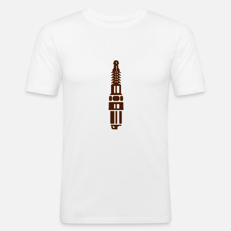 Zündkerze / spark plug (1c) - Männer Slim Fit T-Shirt - Weiß