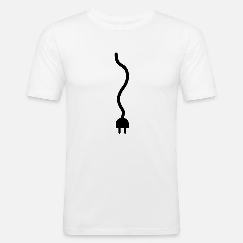 Kabel - Männer Slim Fit T-Shirt - Weiß