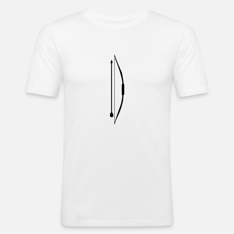Arc avec flèche design - T-shirt près du corps Homme - blanc