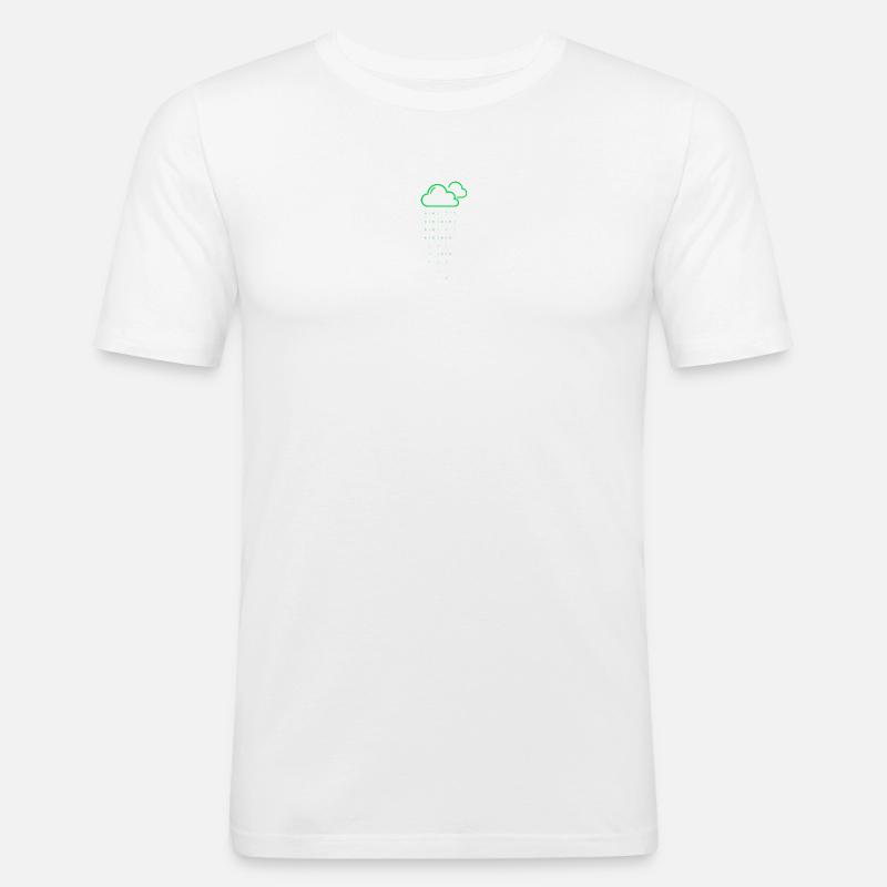 Cloud rain code - Men's Slim Fit T-Shirt - white