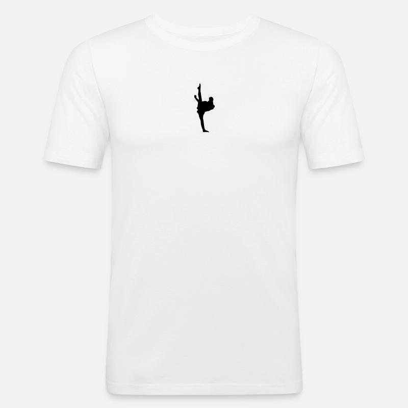 Karate oder Taekwondo High Kick - Männer Slim Fit T-Shirt - Weiß