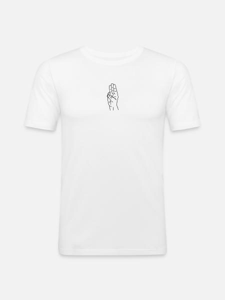 Hand gesture suppression Hunger games - Men's Slim Fit T-Shirt - white