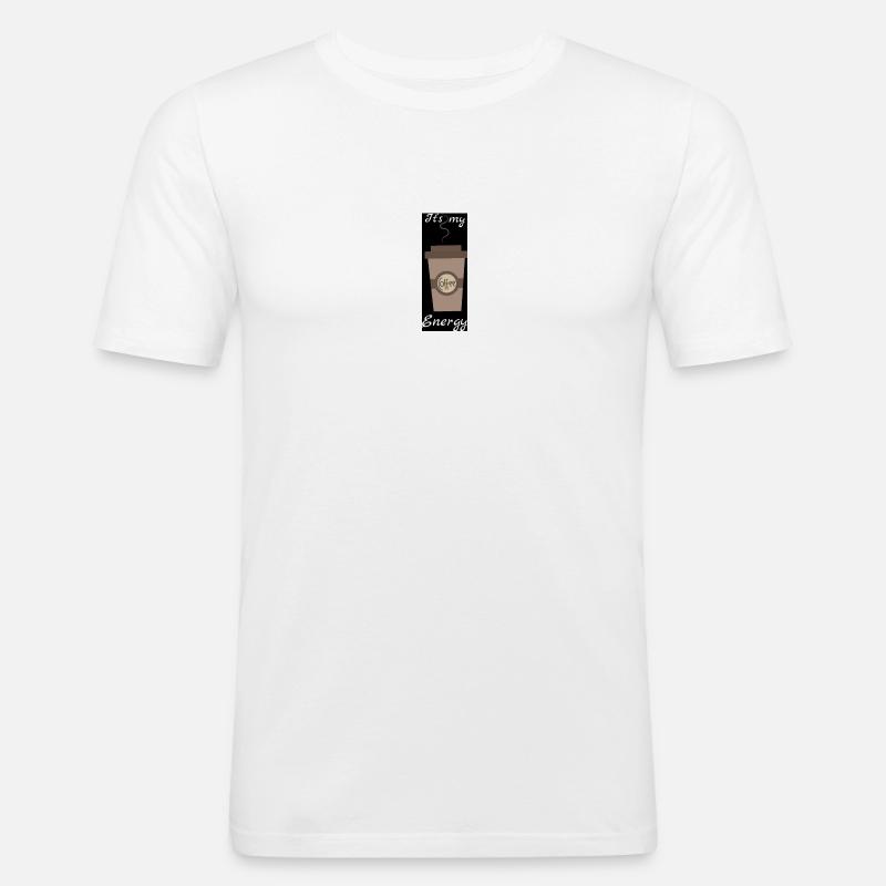 Morgenkaffee - Männer Slim Fit T-Shirt - Weiß