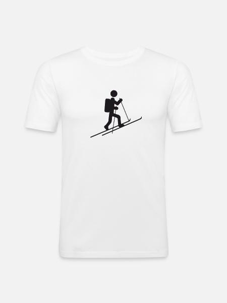 Ski de randonnée icon ski alpinistes montagnes de ski de fond - T-shirt près du corps Homme - blanc