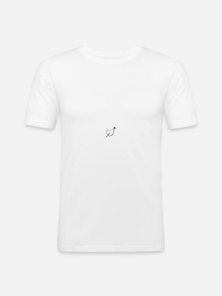 Heart icon with arrow - Men's Slim Fit T-Shirt - white