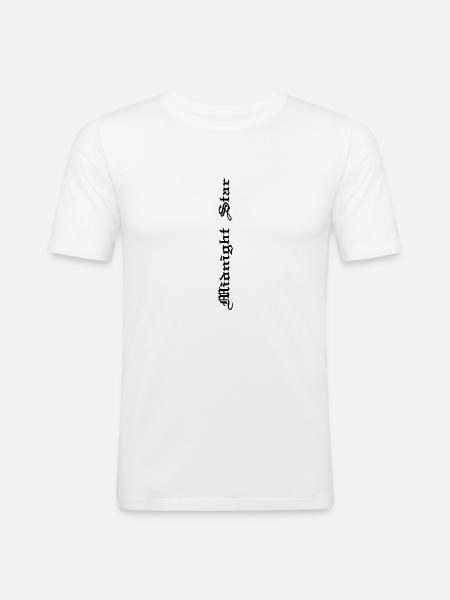 midnightstar 6 Ärmel - Männer Slim Fit T-Shirt - Weiß