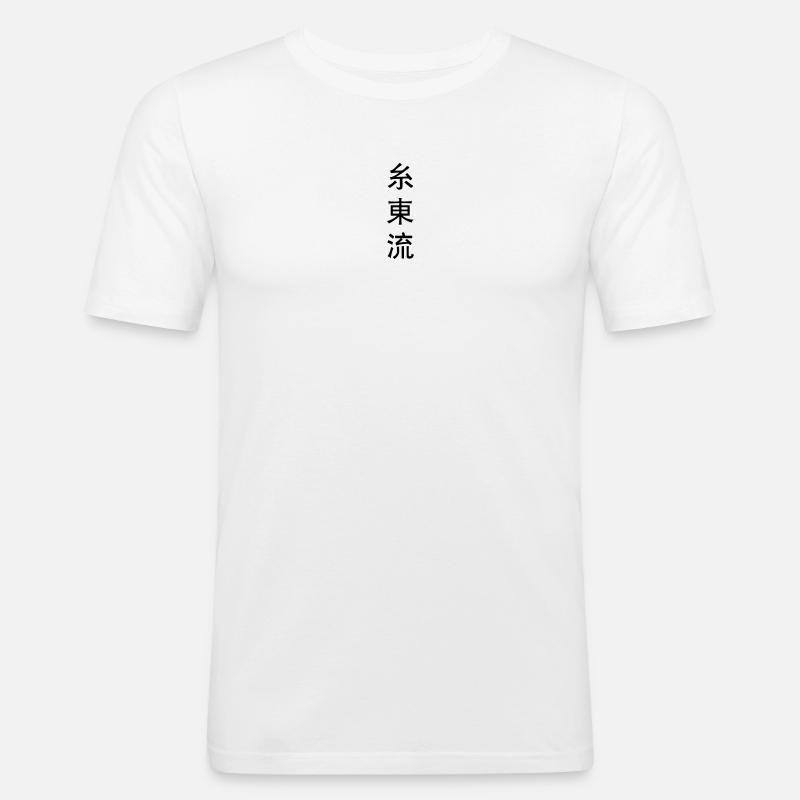 Shito Ryu Emblem Karate - Männer Slim Fit T-Shirt - Weiß