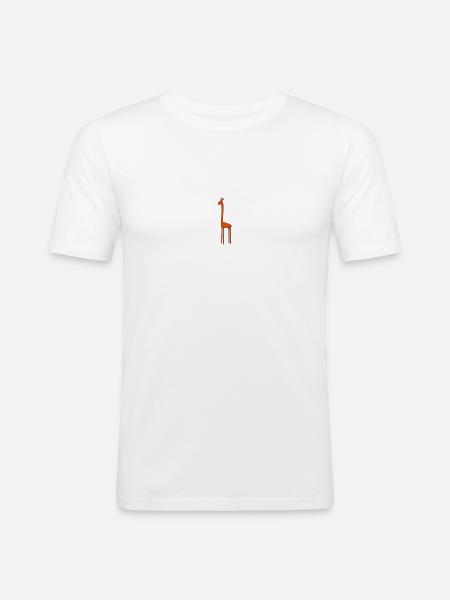 Orange giraffe - Men's Slim Fit T-Shirt - white