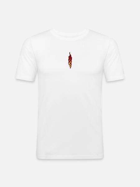 flammen - Men's Slim Fit T-Shirt - white