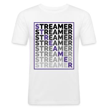 Cool streamer & gamer design with frame - Men's Slim Fit T-Shirt - white - Front - Nik (191cm)