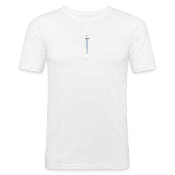 Schwert - Männer Slim Fit T-Shirt - Weiß - Vorne - Nik (191cm)